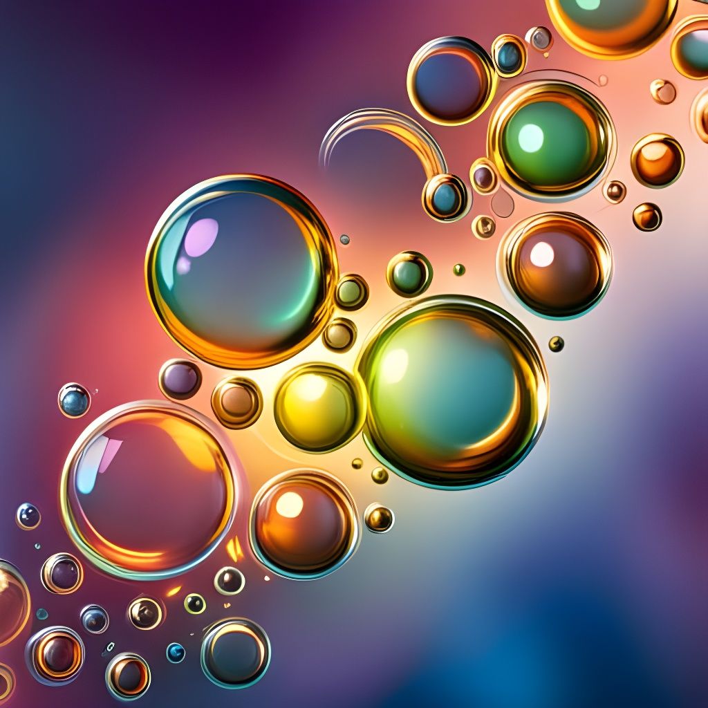 Photorealistic Cel-Shaded Bubbles in Macro Photograph
