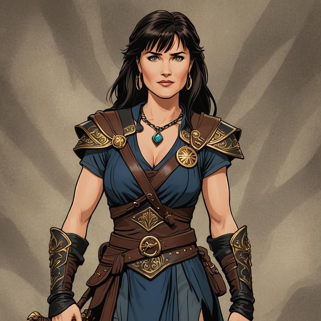 Xena Warrior Princess in Disney Animation Style