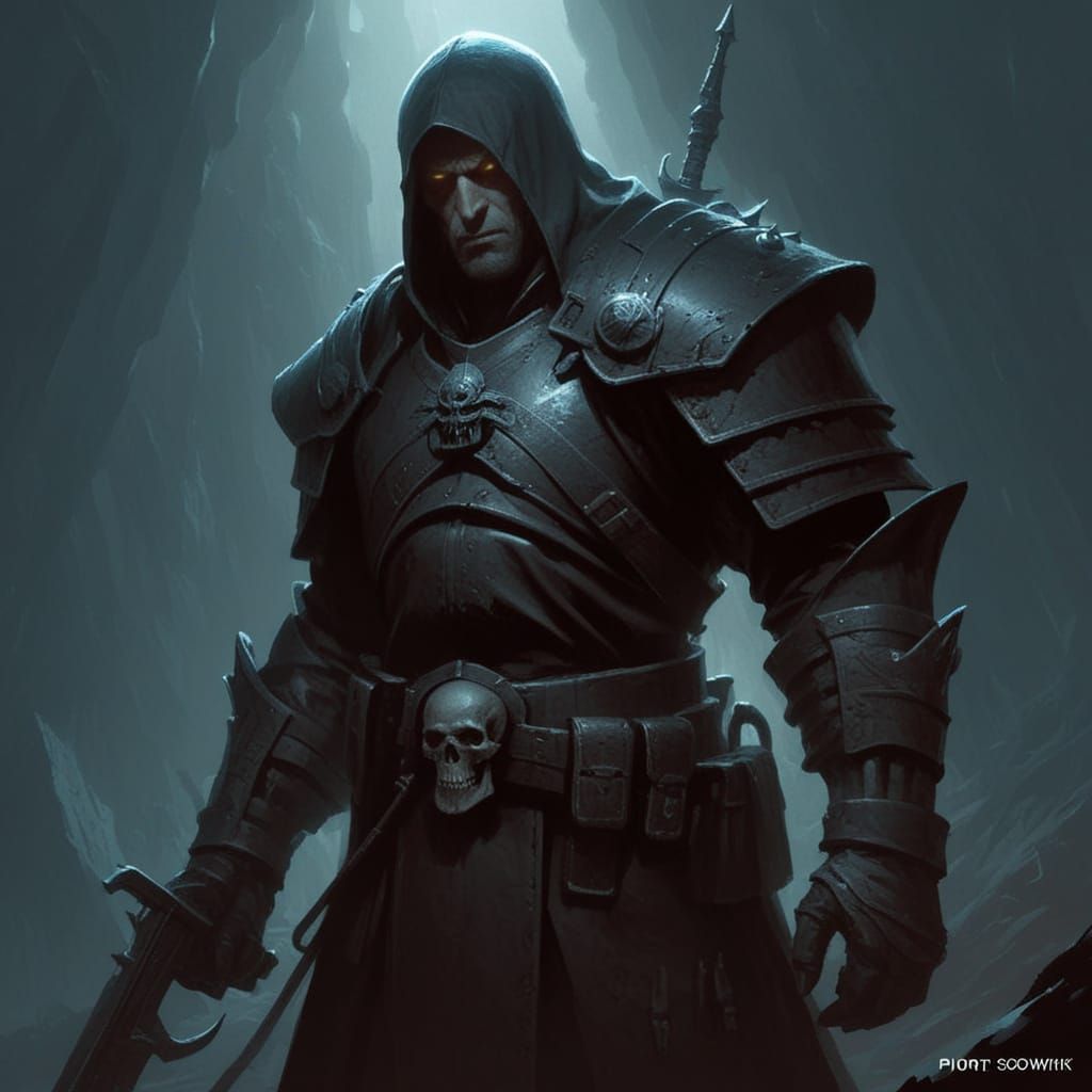 Dark Dystopian Scene in Grimdark Style