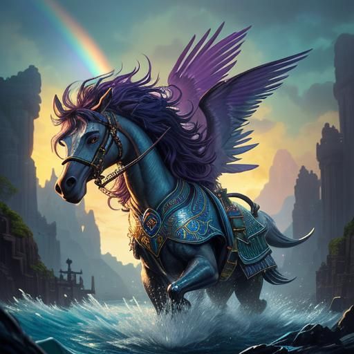 Grape Duck vs Cthulhu in Atlantis: Disney-Pixar Style