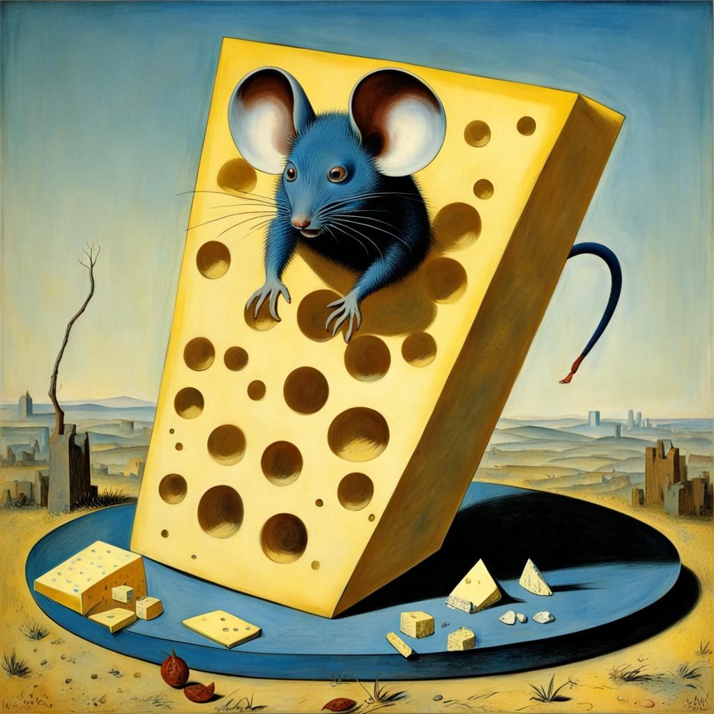 Mouse Feast in Surreal Ernst-Inspired Art