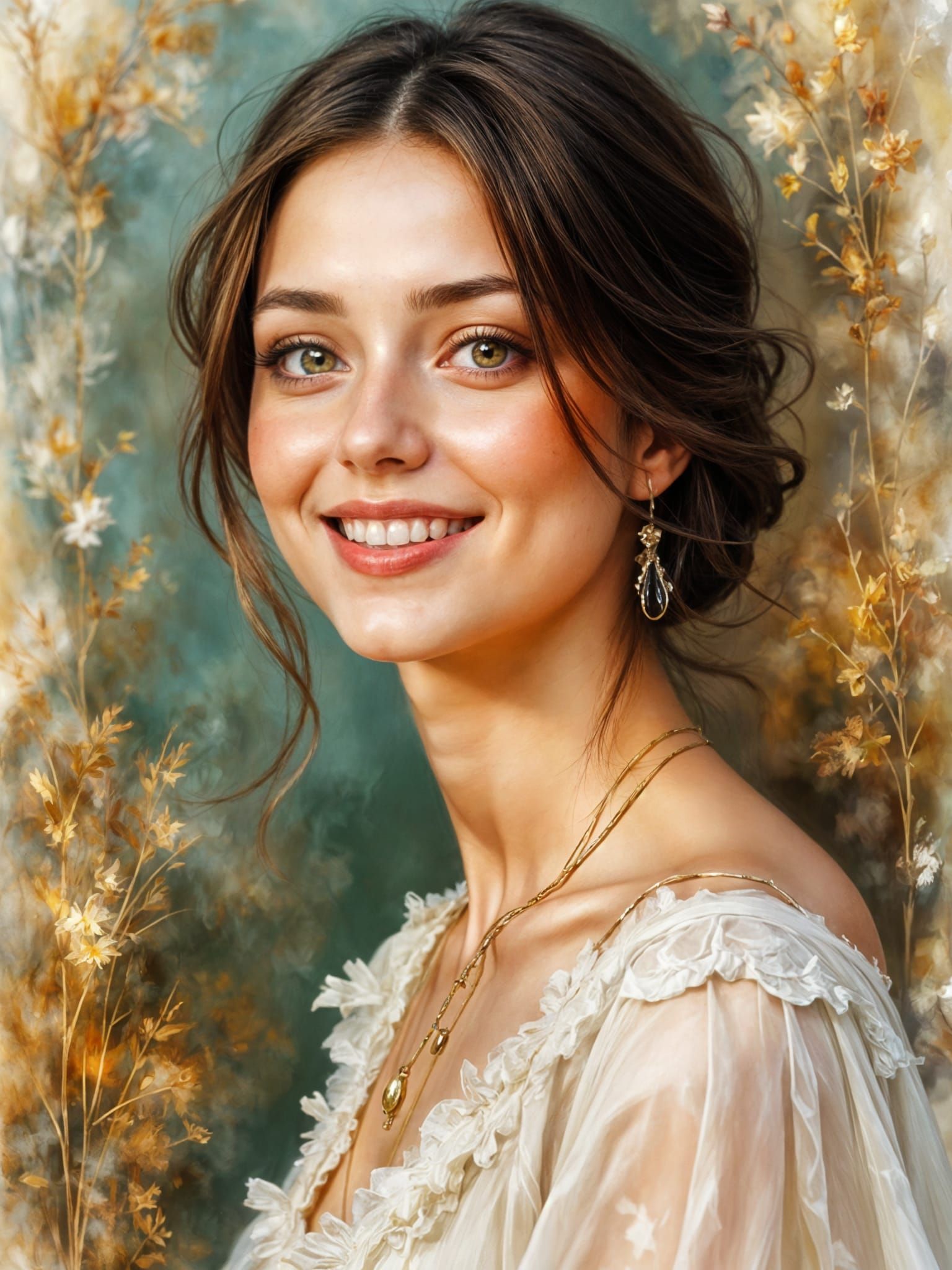 Impressionist Oil Painting of a Beautiful Woman