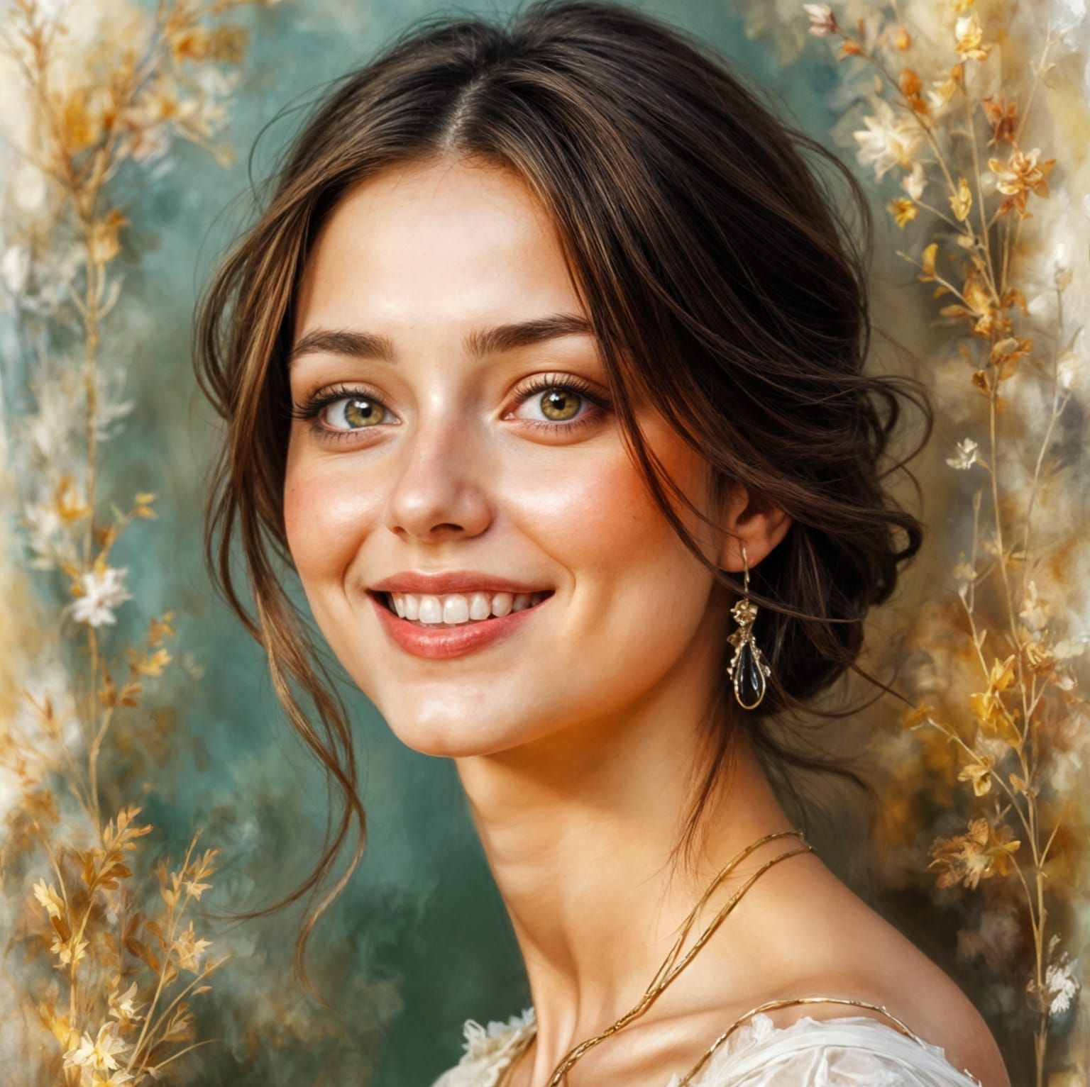 Impressionist Oil Painting of a Beautiful Woman