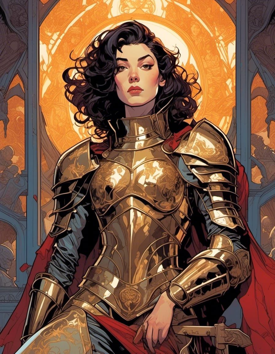 Lorde as Armored Knight-Wizard in Opulent Palace