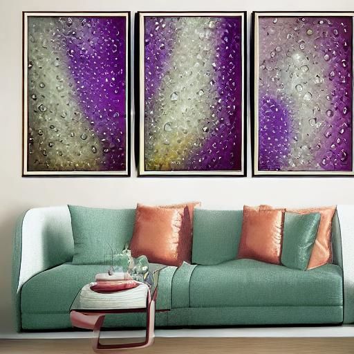 Abstract Flowing Forms in Amethyst, Framed Painting