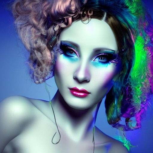 Steampunk Woman with Cosmic Effects as Digital Art