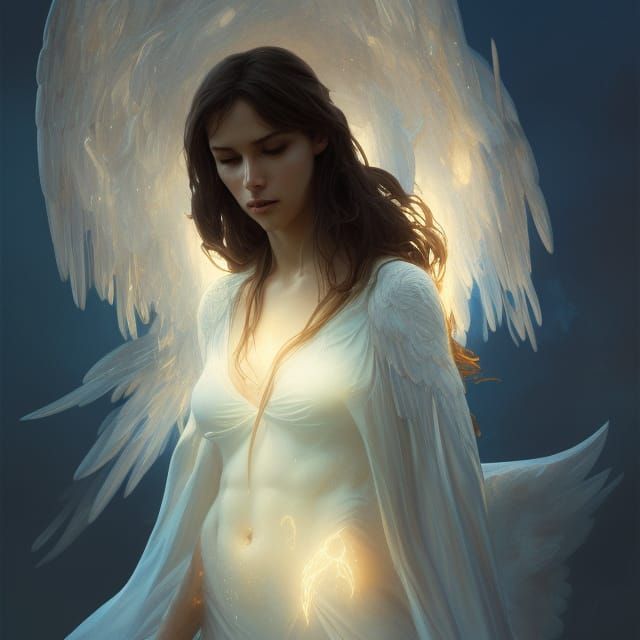 Angel of Life Portrait in Hyperdetailed Style