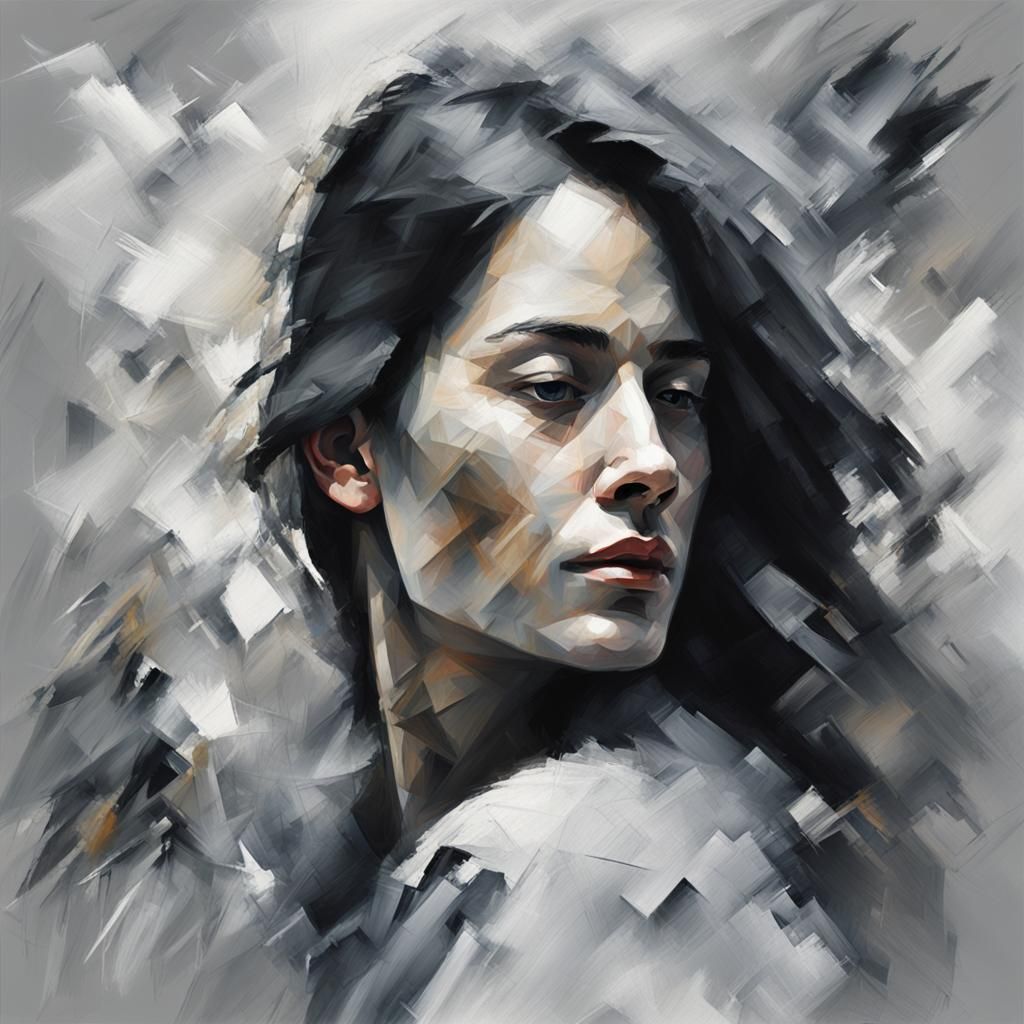Impressionist Portrait in Semi-Abstract Style