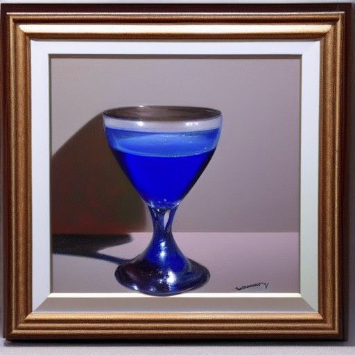 Vibrant Blue Potion as Oil Painting