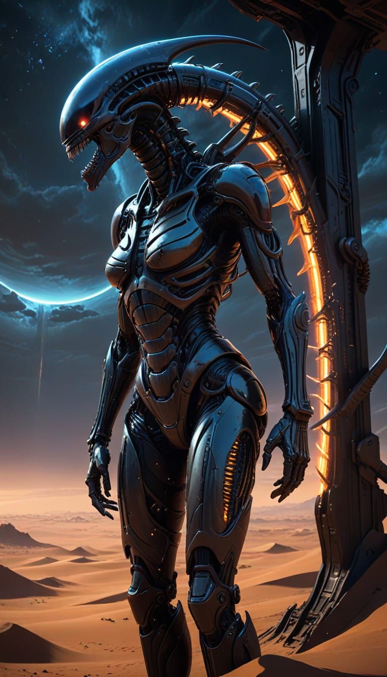 Biomechanical Cyberpunk Serpent Unveils Futuristic Slit Gate