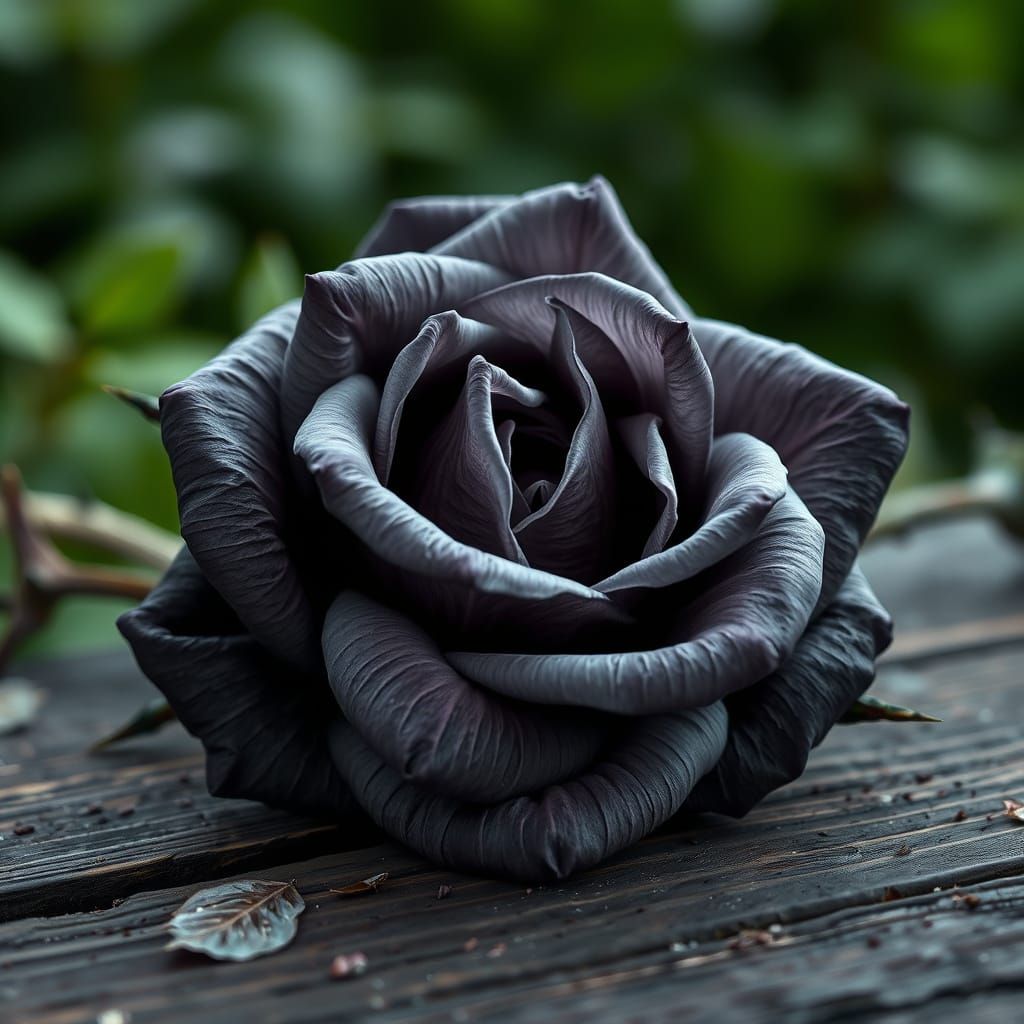 Mystical Black and White Rose in Full Bloom