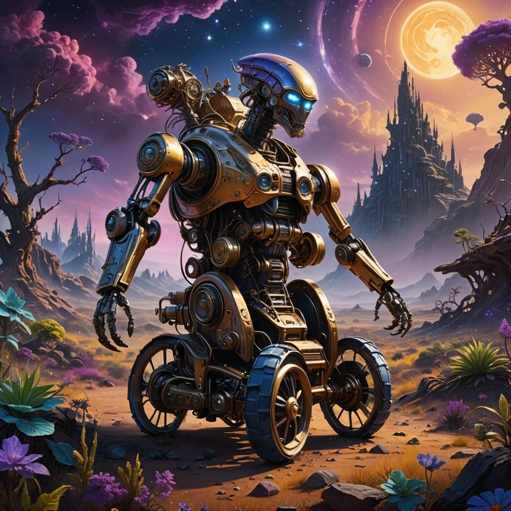 Robotic Wheelchair in Alien Wilderness: Digital Matte Painti...
