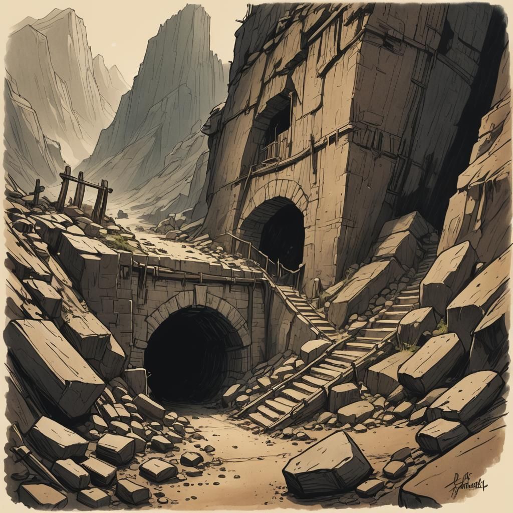 Redwall Style Rat Mine Entrance Sketch