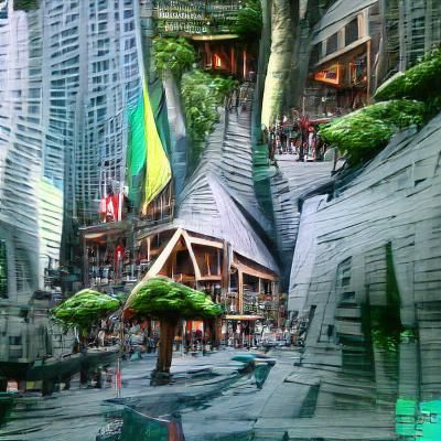 Canadian Rainforest Village: 3D Film Concept Art