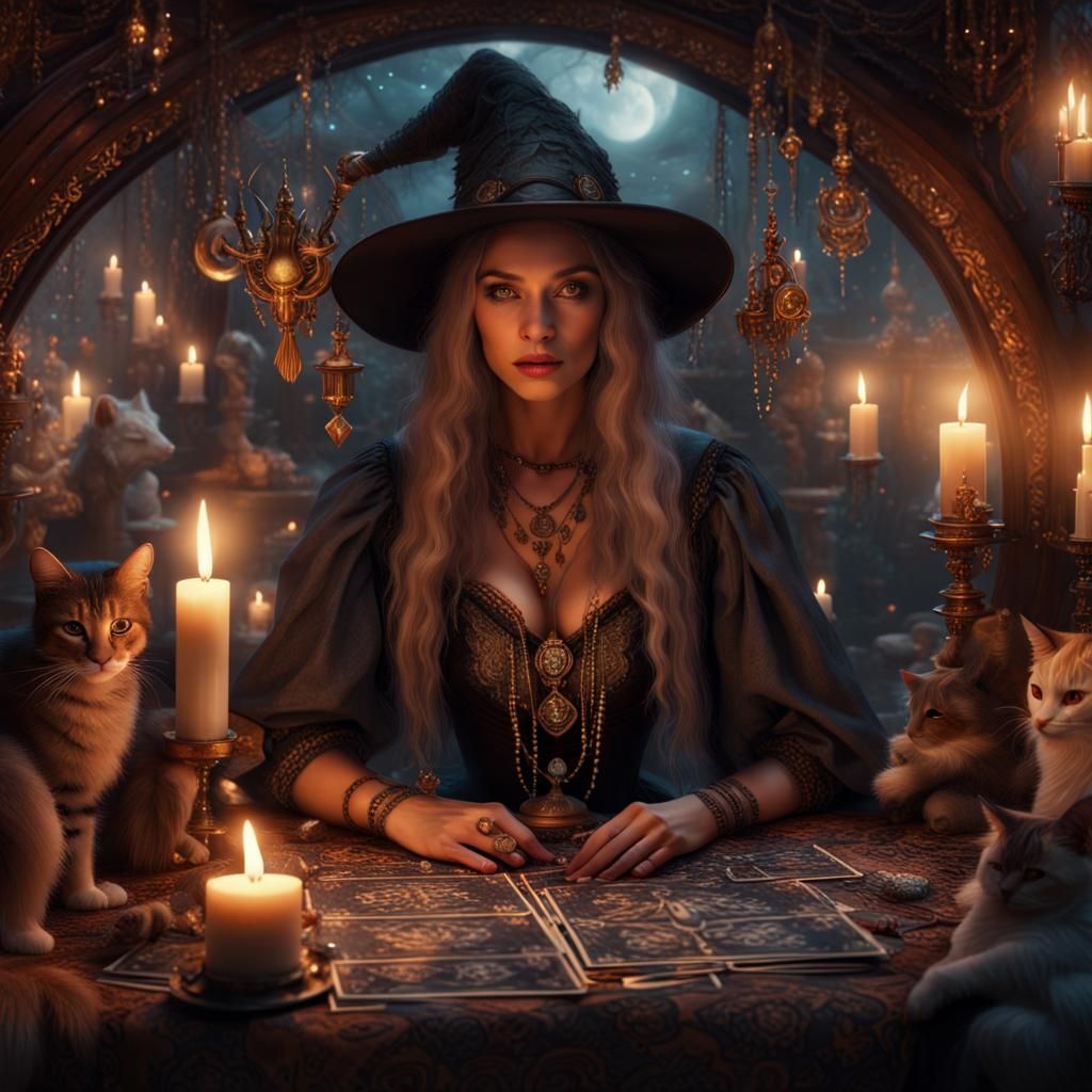 Spellbound Serenity: A Witch's Journey in Moonlit Caravans