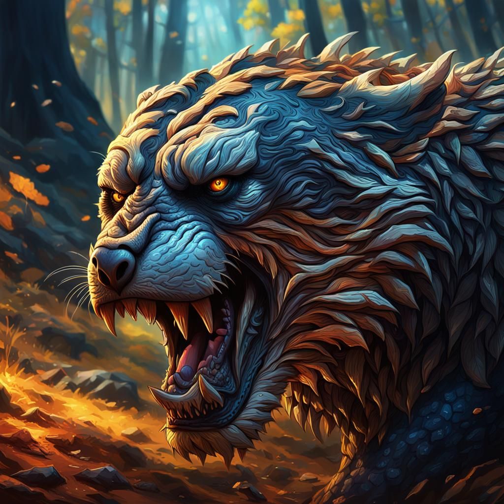 Dramatic Portrait in Hyperrealistic Splash Art