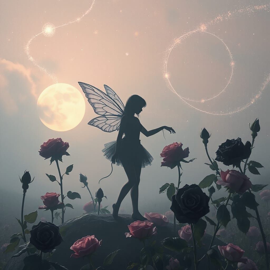Ethereal Fairies with Celestial Bodies and Roses