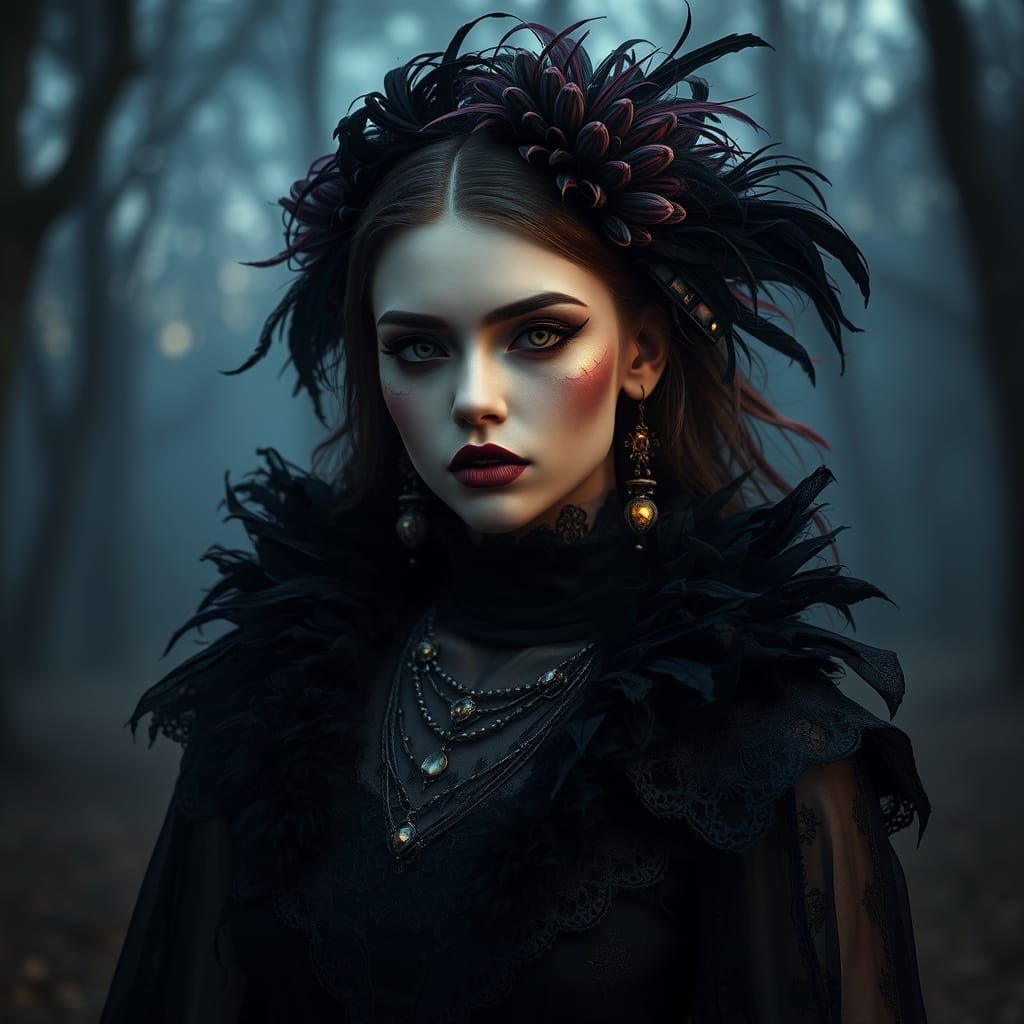 Portrait artistique d'une créature onirique féminine, inspir...