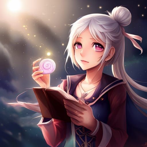 Anime Portrait: Mage Girl with Snail Feelers