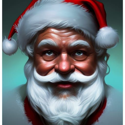 Hyperdetailed Portrait of Santa Claus in Digital Art Style