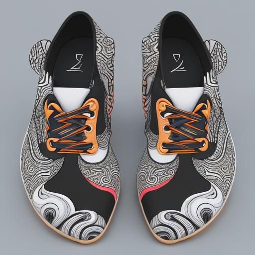 Abstract Shoes in Vector Fractal Style