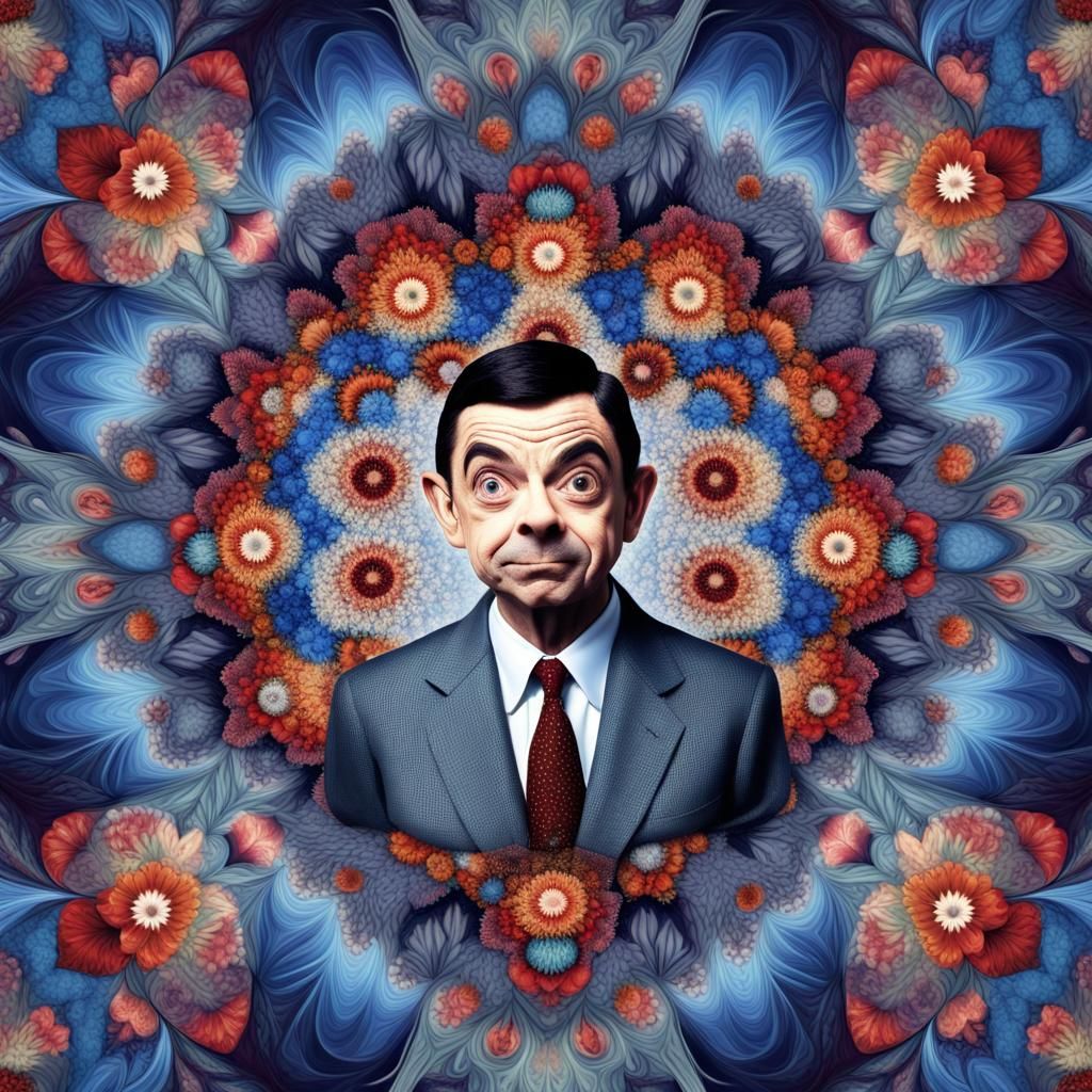 Mr. Bean in KaleidoRealist Style: Detailed Matte Painting