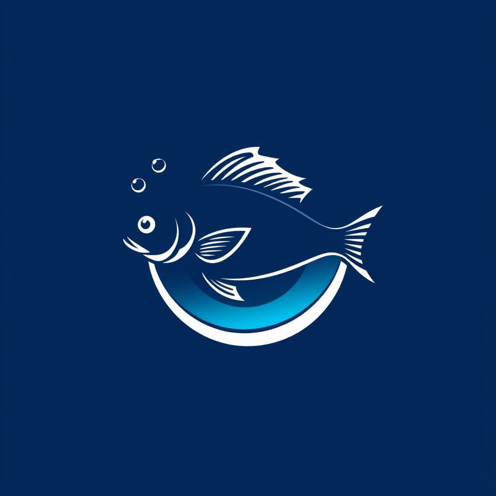 Modern Aquatic Logo in Navy and Turquoise