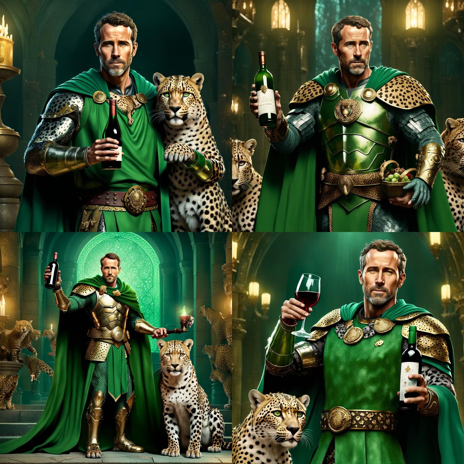 Ryan Reynolds as Armored Dionysus, Dark Fantasy Art