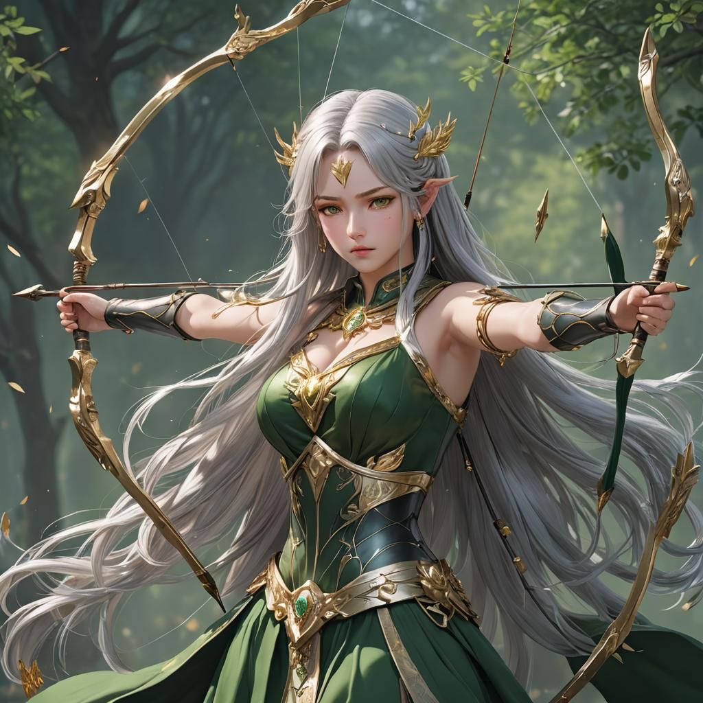 Goddess Artemis in 3D Anime Art Style