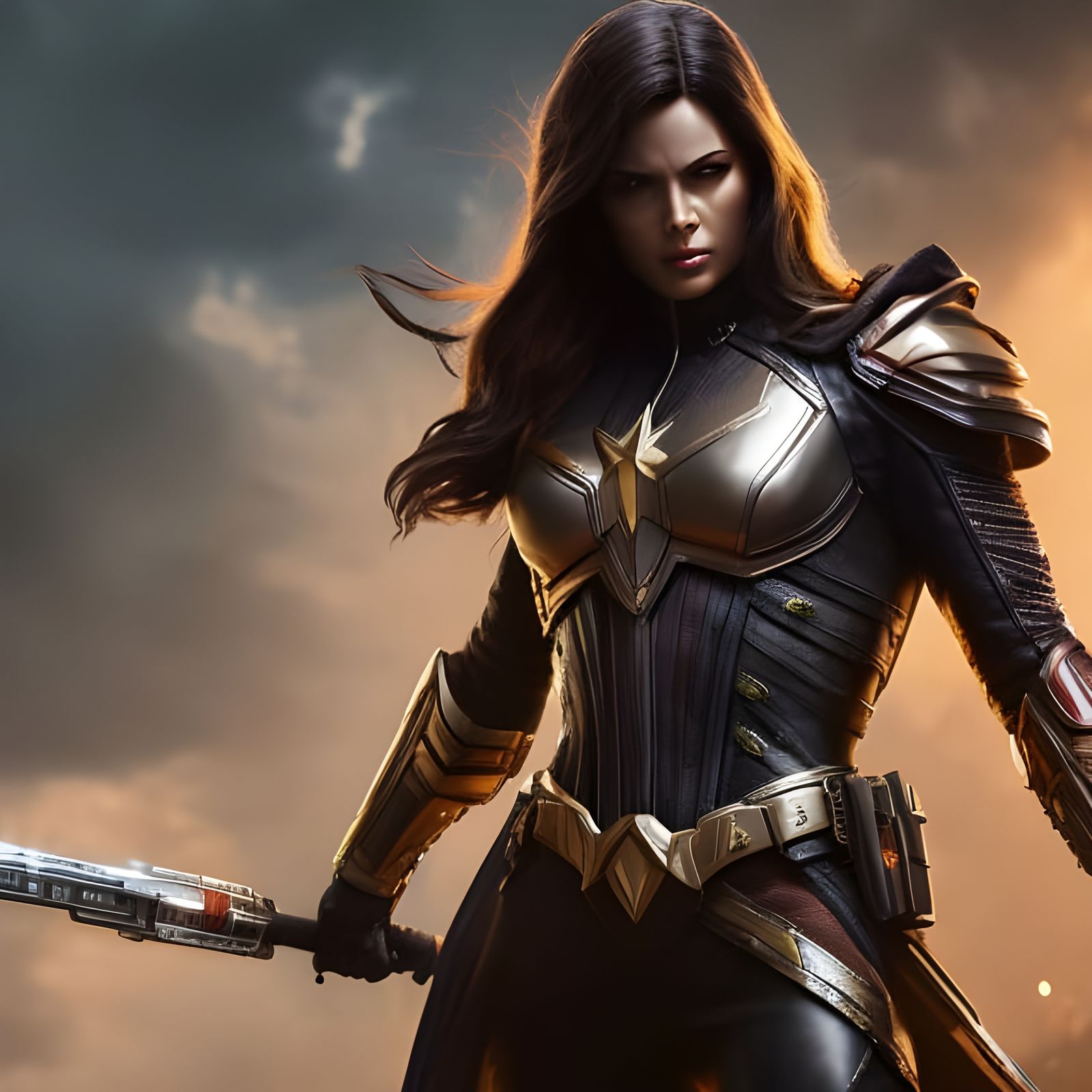 Hyperrealistic Female Superhero Portrait in Digital Art Styl...