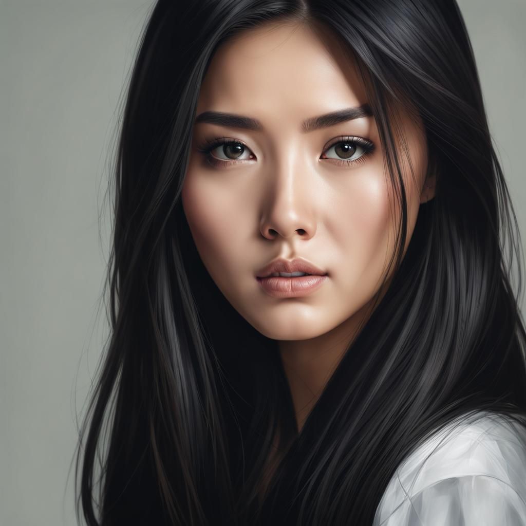 Realistic Portrait of an Asian Woman