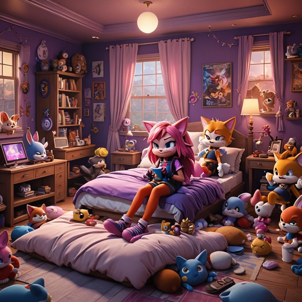 Sonic Girls' Sleepover: Detailed Matte Painting