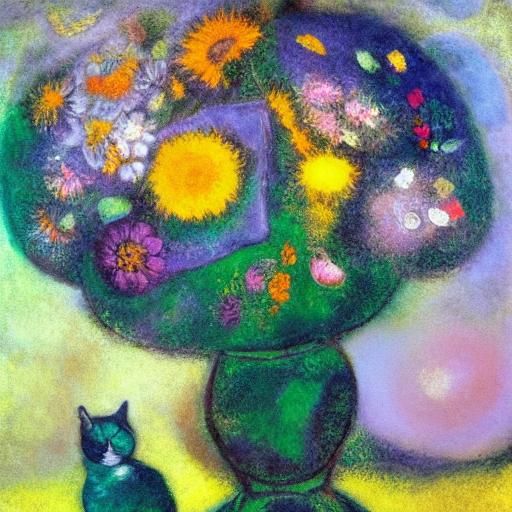 Cats and Humans Embracing: Impressionist Oil Painting