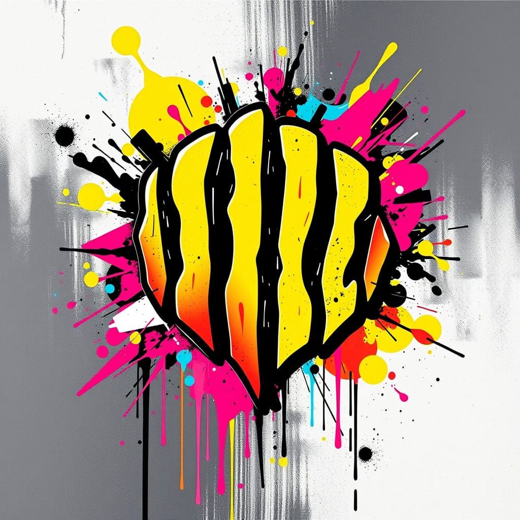 Dystopian Graffiti Logo in Vibrant Polychrome