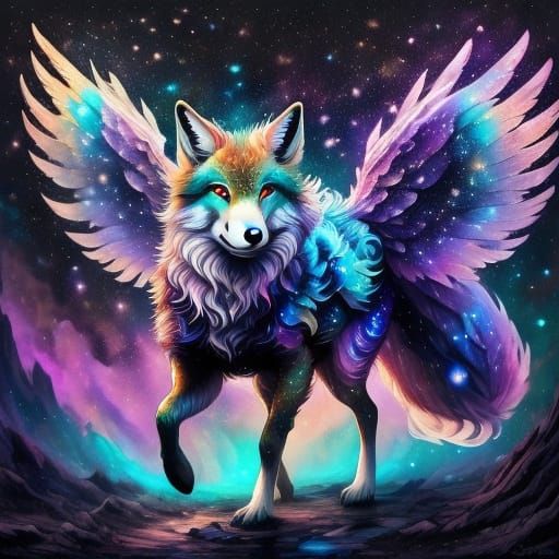 Winged Fox of the Fairy Realm in Mythic Art