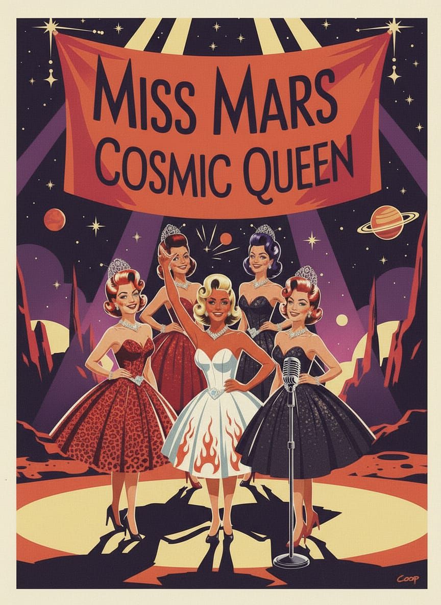 Martian Women Compete in 1950s Beauty Contest