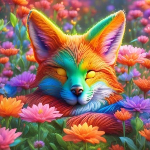 Floral Dream: Surreal Garden Oil Painting