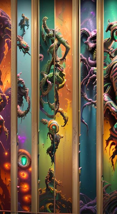 Eerie Creatures Climbing Out of Frames