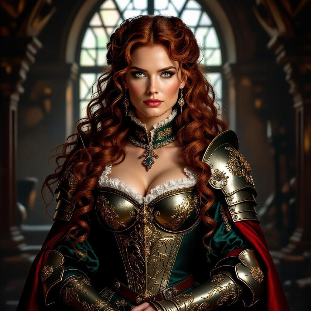 Duchess Master at Arms in Baroque Style Portrait