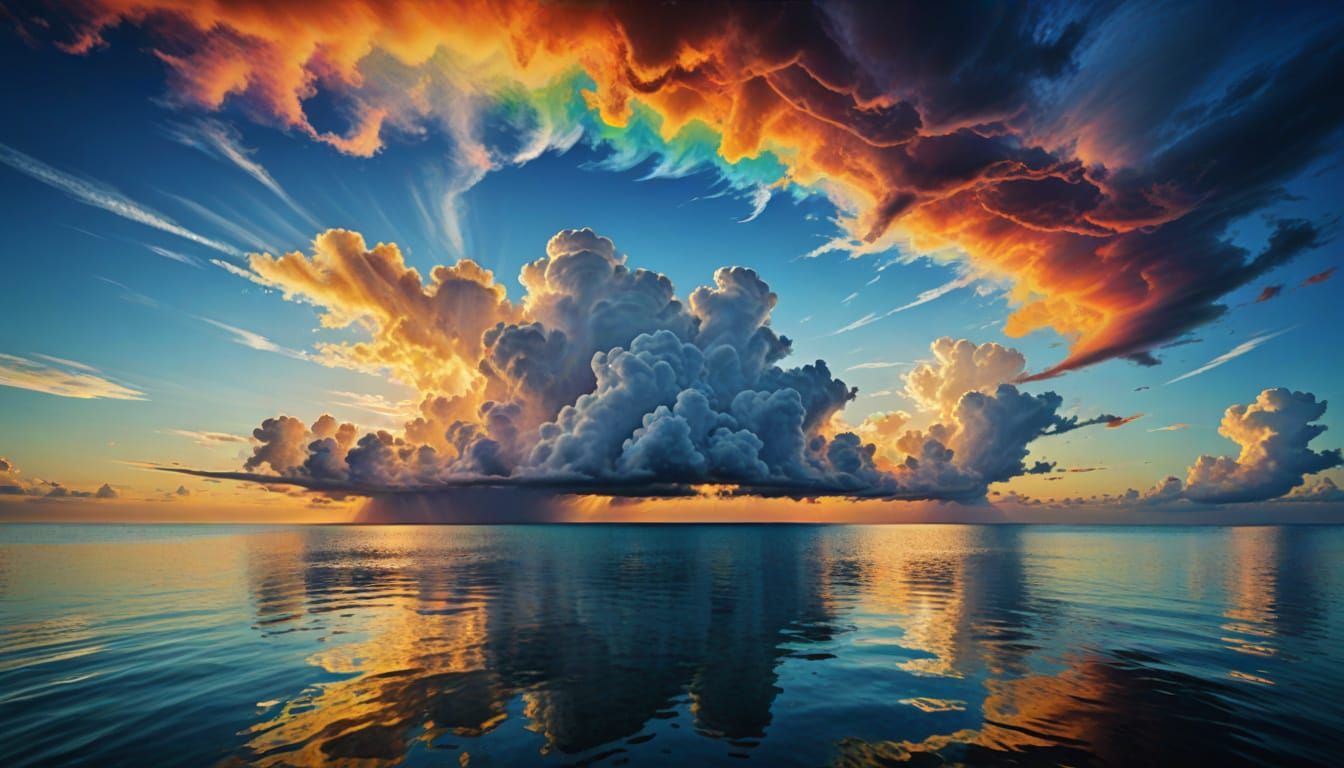 Ethereal Cloudscape in Vibrant Hues