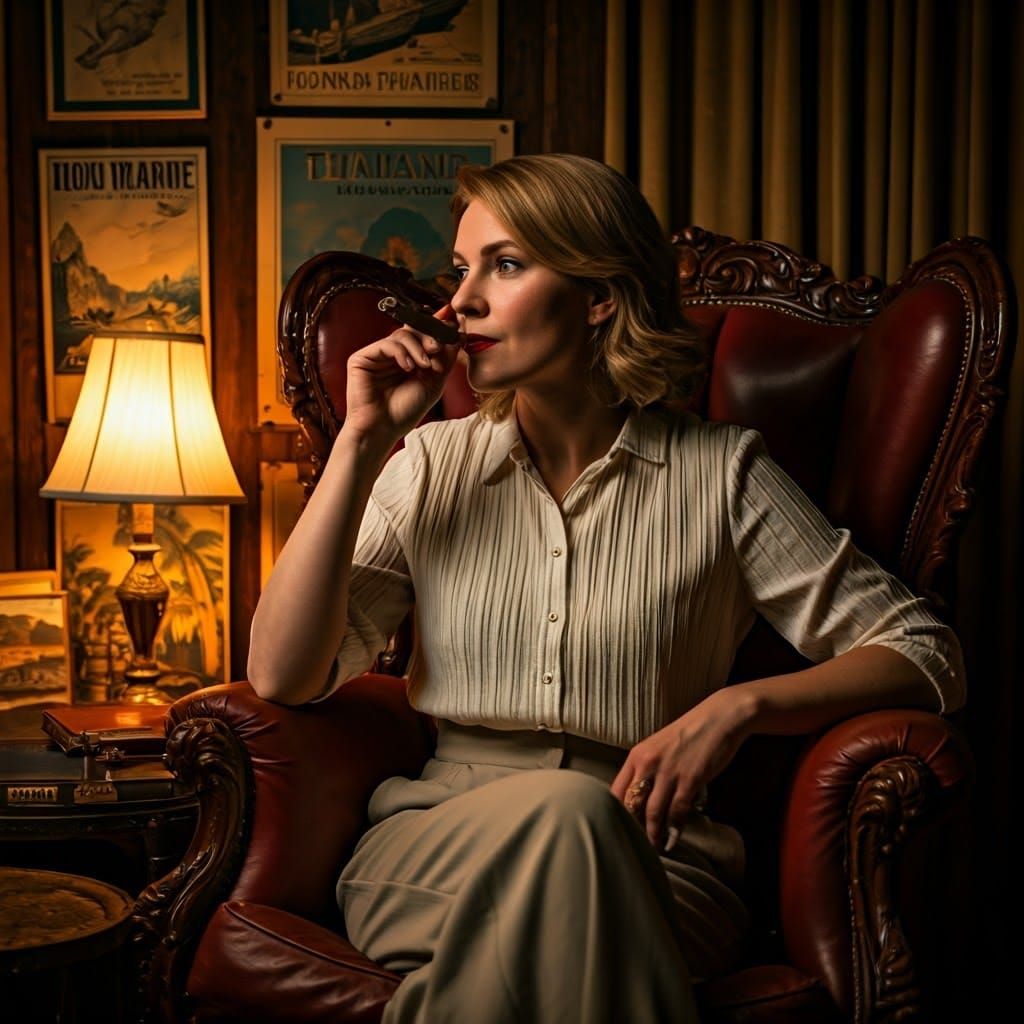 Woman Dreaming of Thailand, Edward Hopper Style