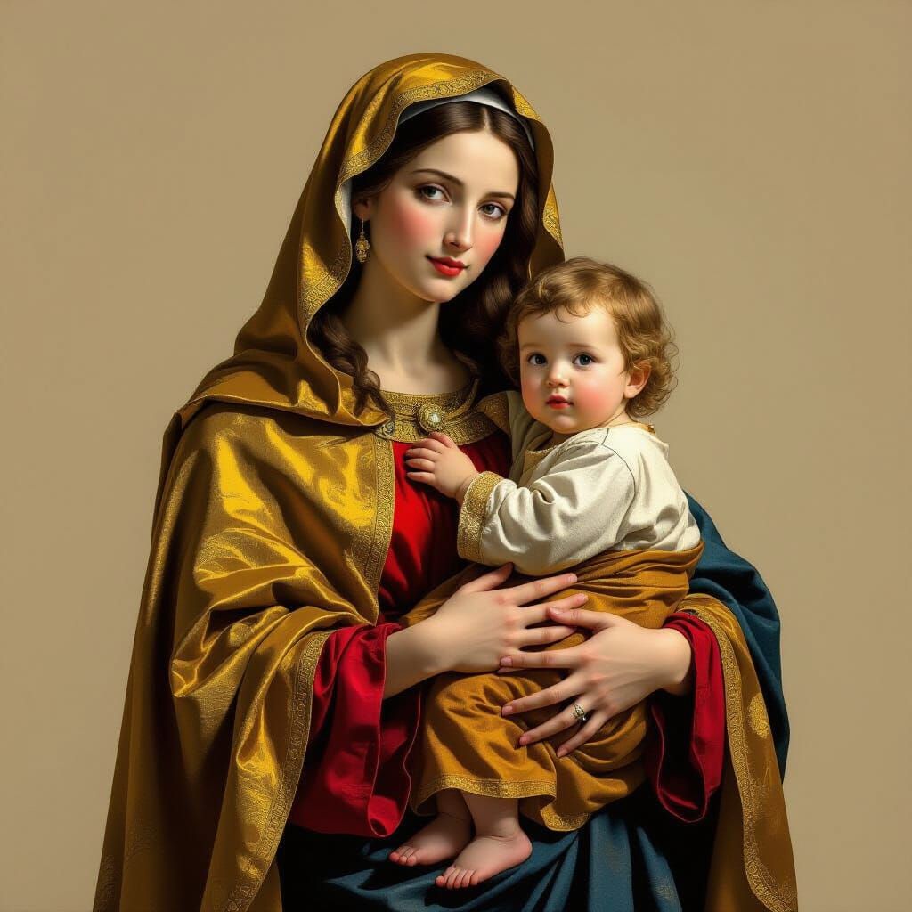 Mary and Jesus in Baroque Style