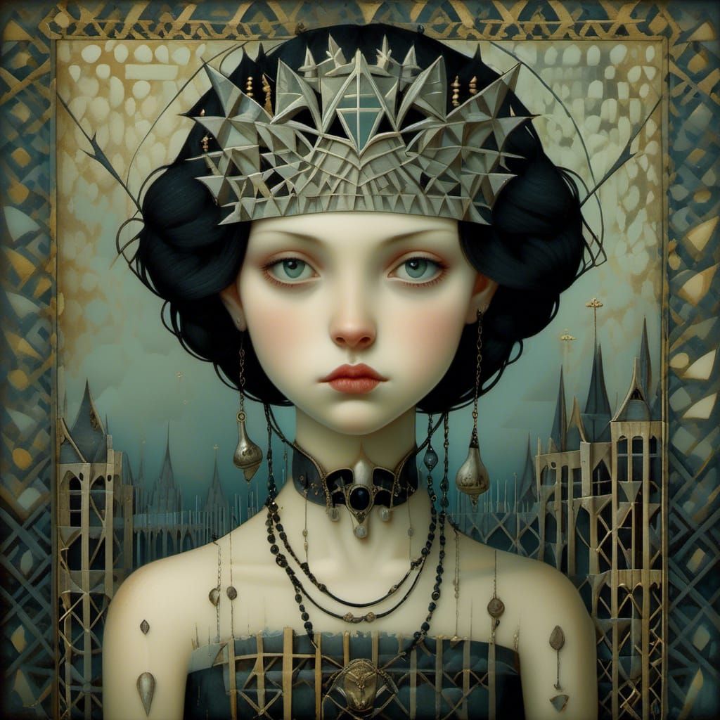 Goth Punk Princess in Art Brut Style