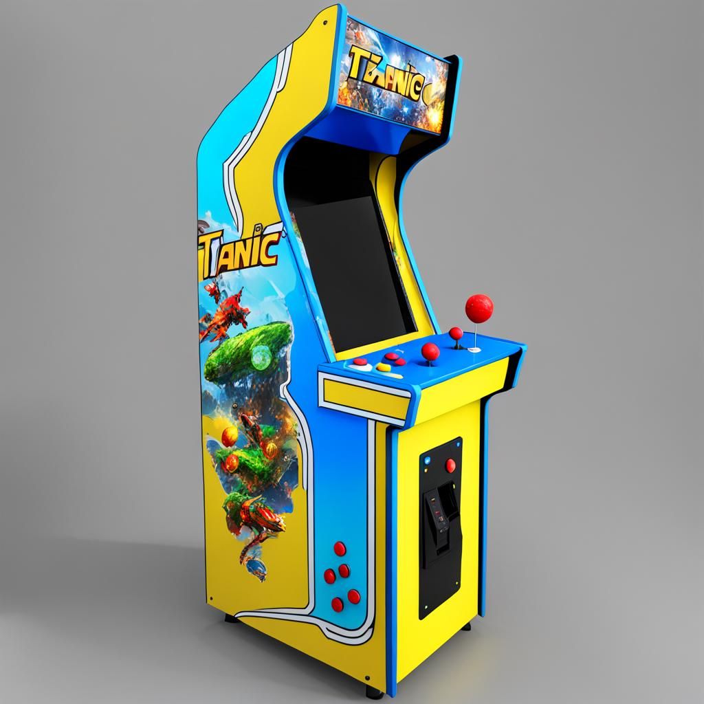 Retro Arcade Cabinet of T1tanic 3-D Game