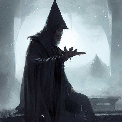 Sinister Lonely Wizard in Digital Art Style