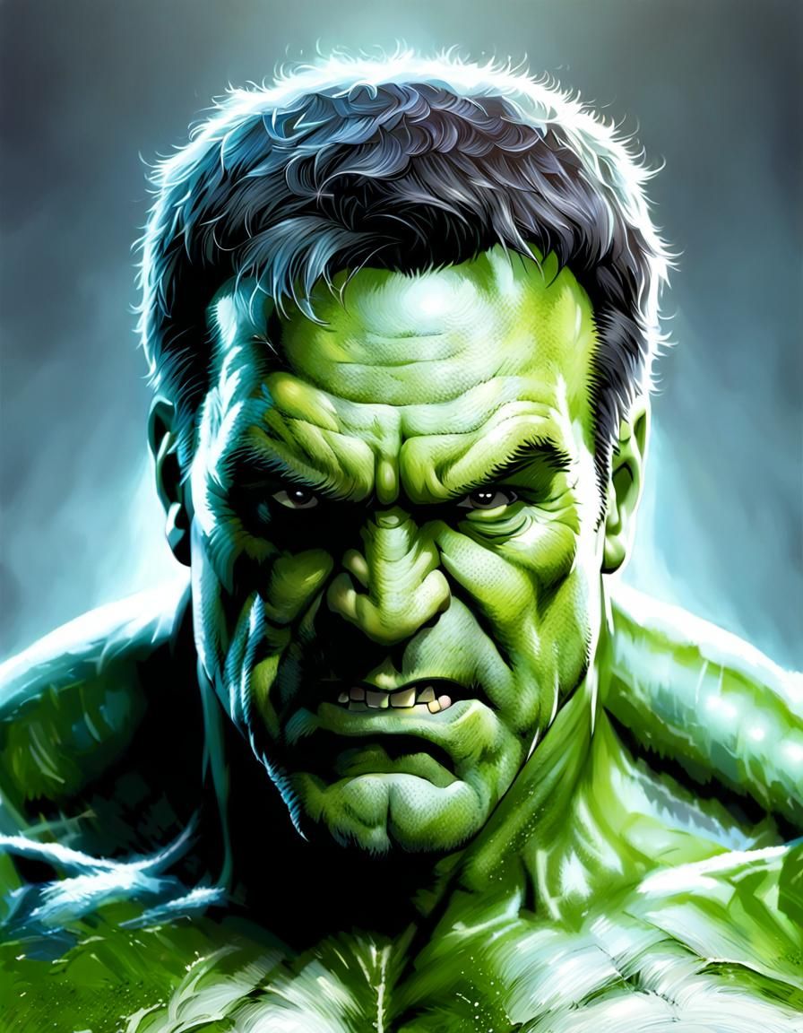 Robin Williams as The Hulk in Comic Book Art