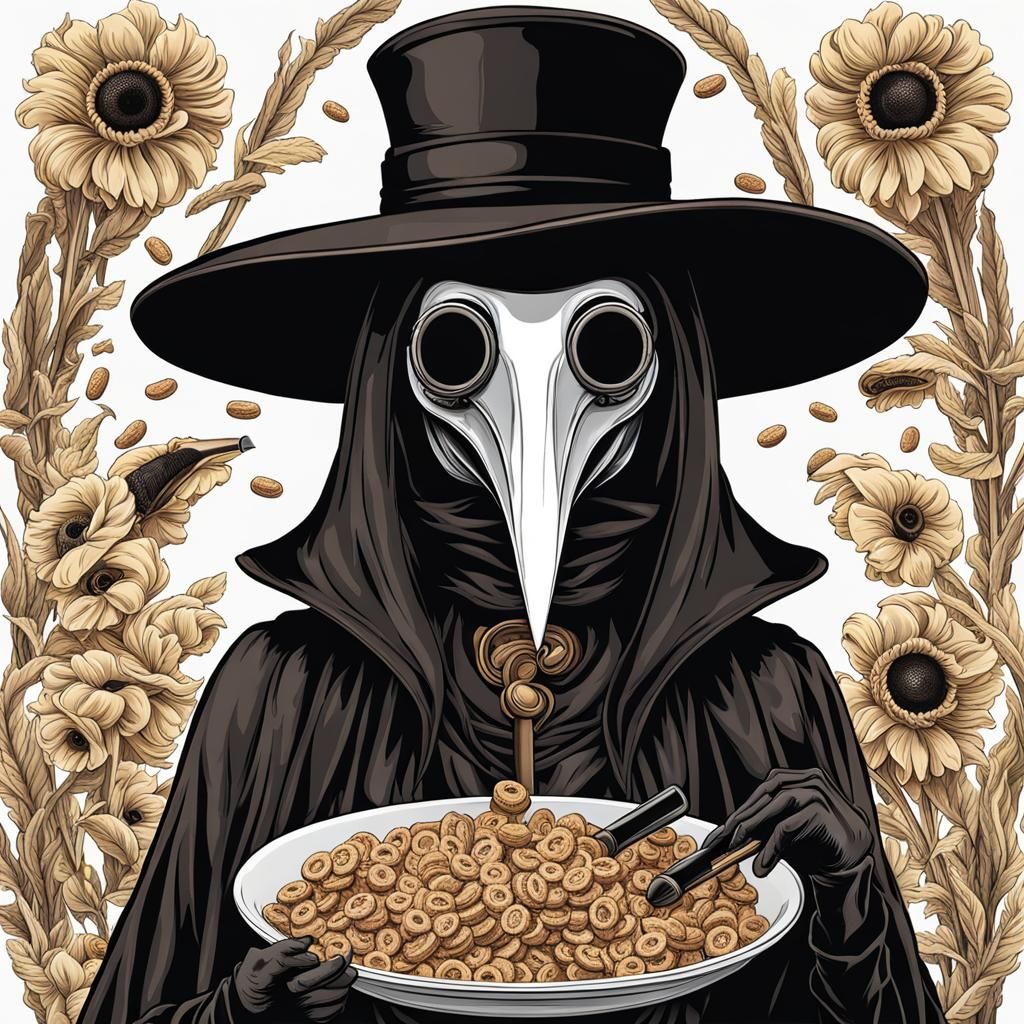 Female Plague Doctor as Cereal Killer