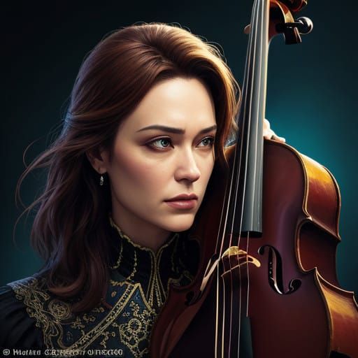 Vibrant Orchestra in Hyperrealistic Splash Art
