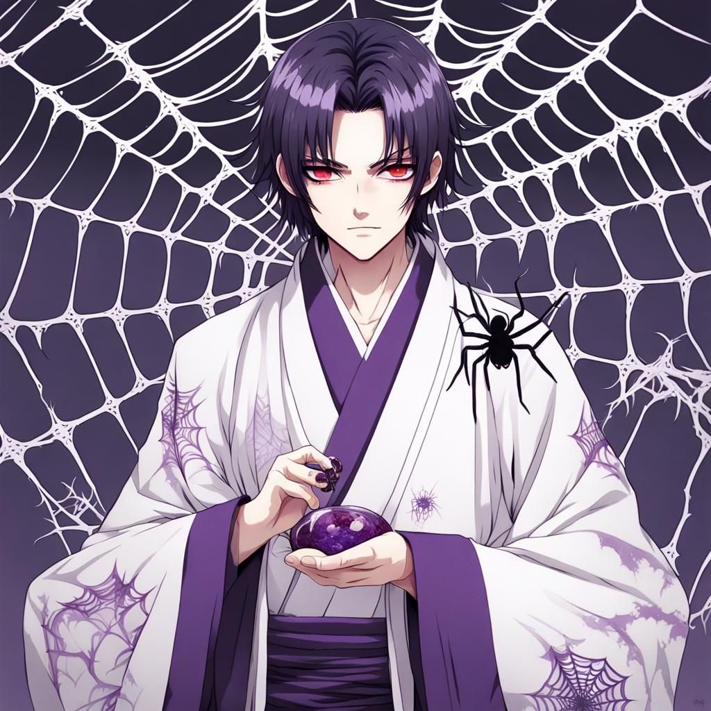 Anime Style Man in Kimono with Tanto