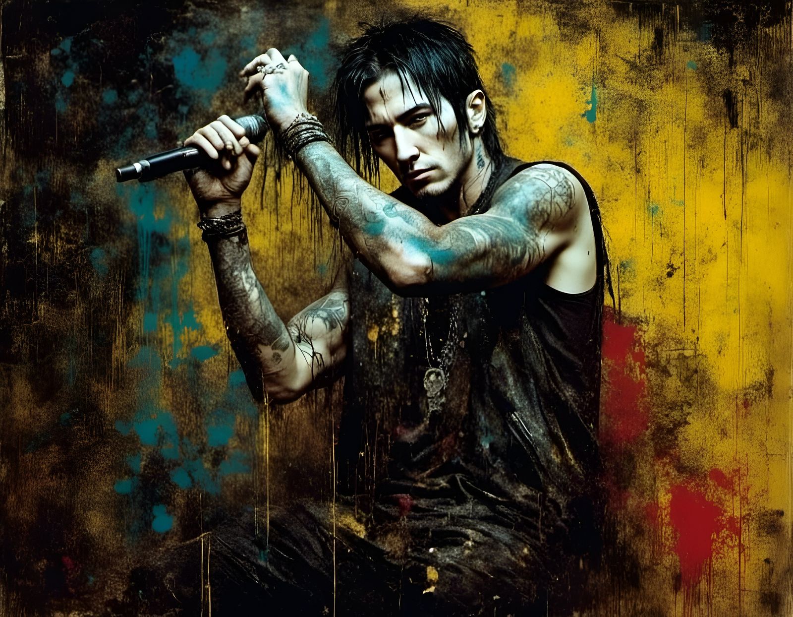 Trent Reznor in 90s Grunge Style